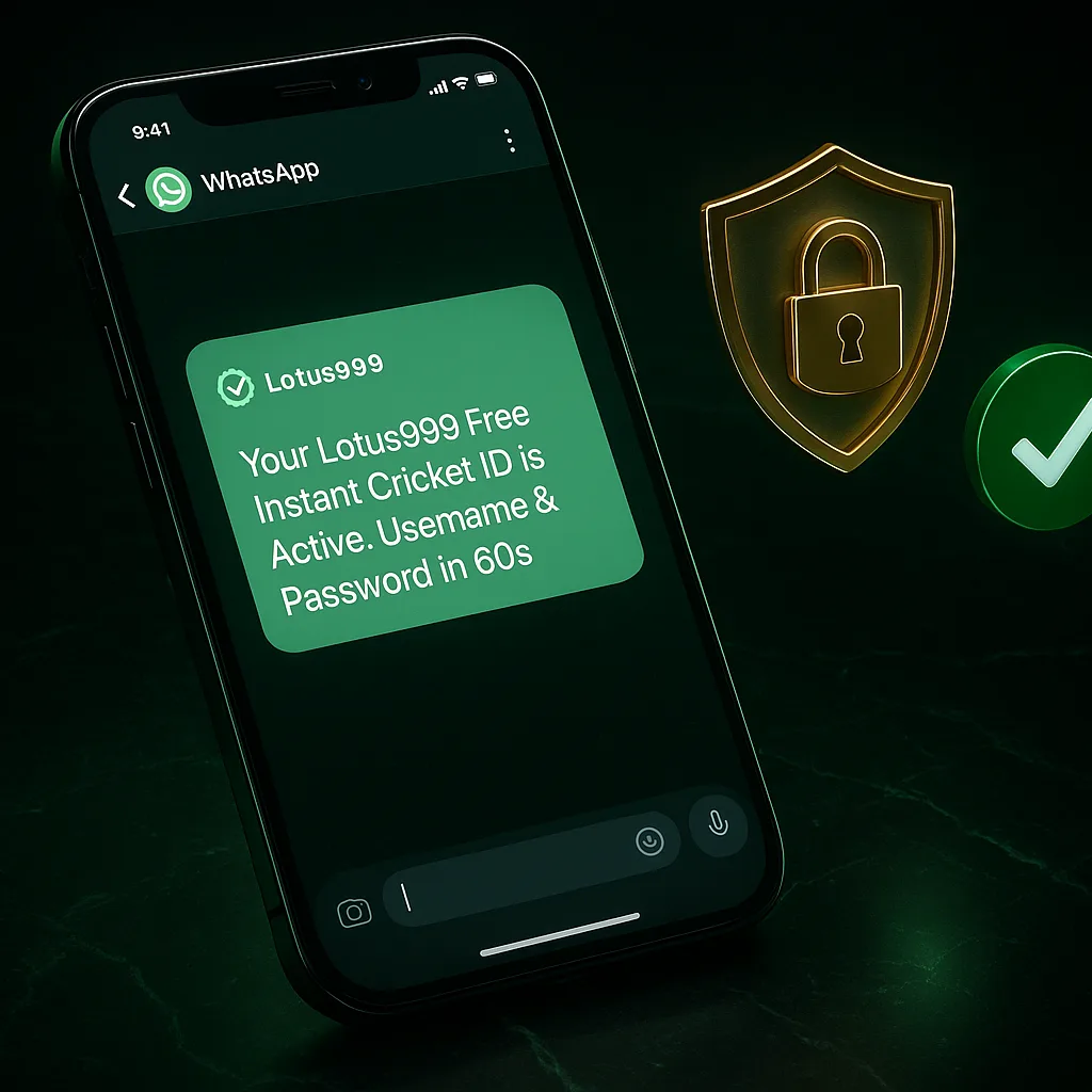 Get free instant Lotus999 ID on WhatsApp in 60 seconds with instant activation